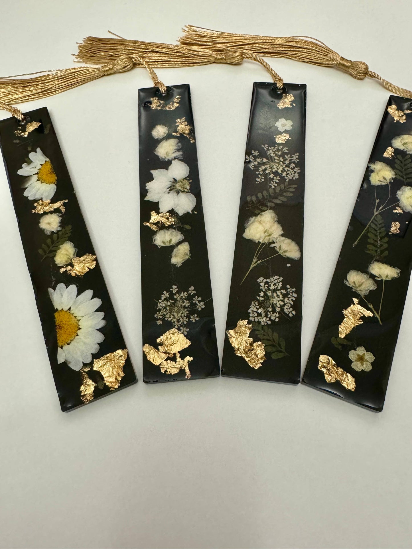 Black Vintage Floral Resin Bookmark