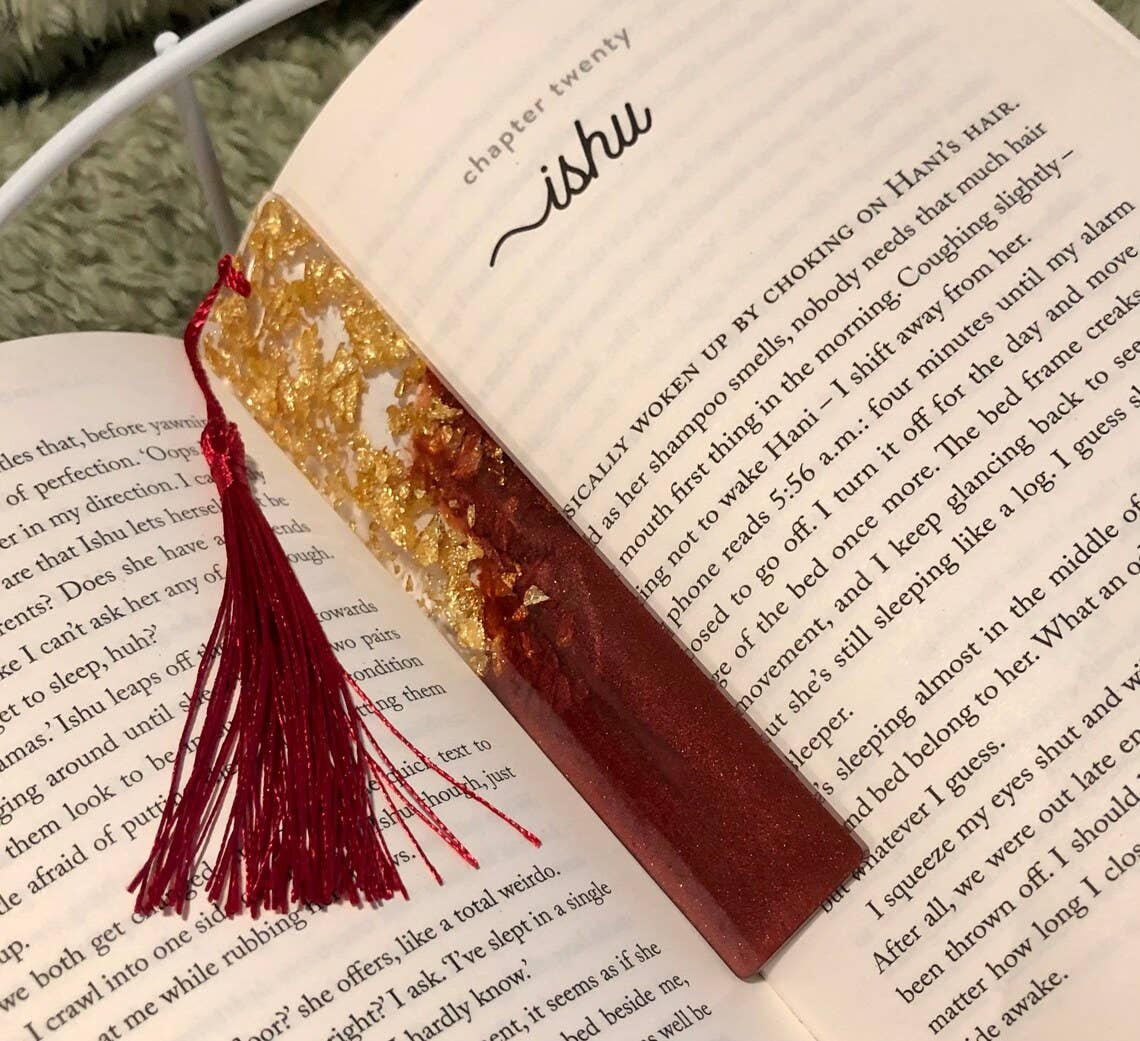 Red and Gold Resin Bookmark