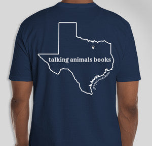 T-Shirt - Talking Animals Front and Back - Navy Blue