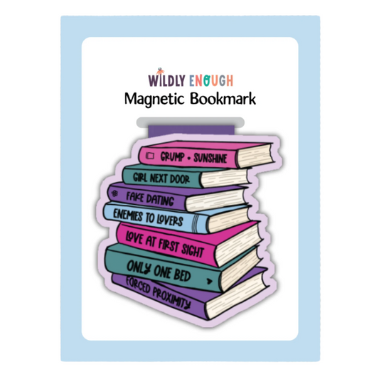 Magnetic Bookmark - Romance Tropes Book Stack