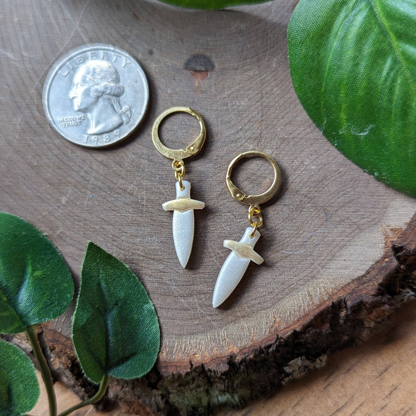 Earrings - Gold Dagger Huggie