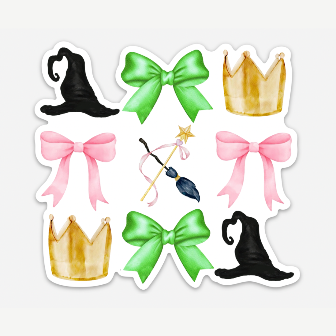 Wicked Movie Bows Elphaba Galinda Sticker