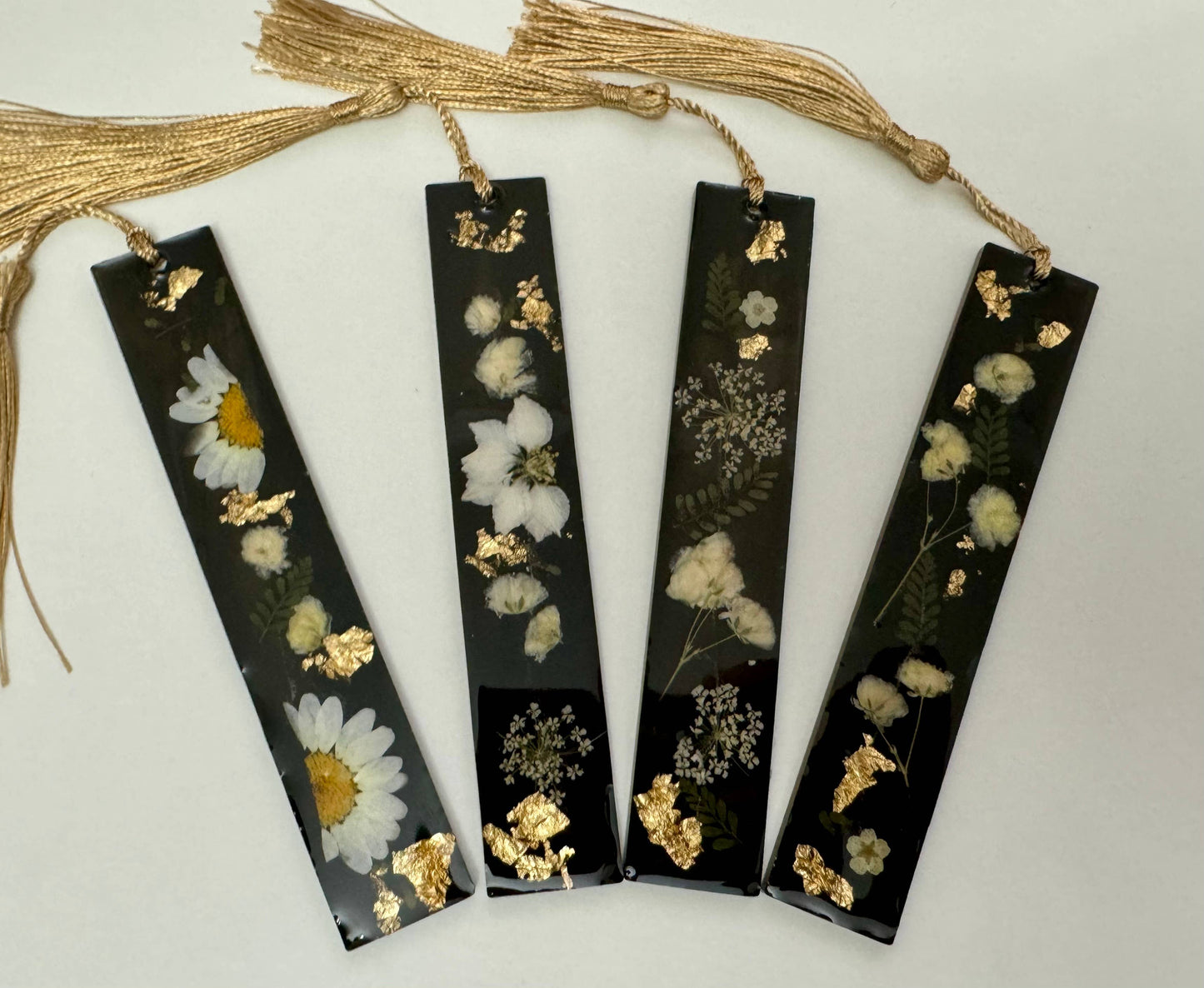 Black Vintage Floral Resin Bookmark