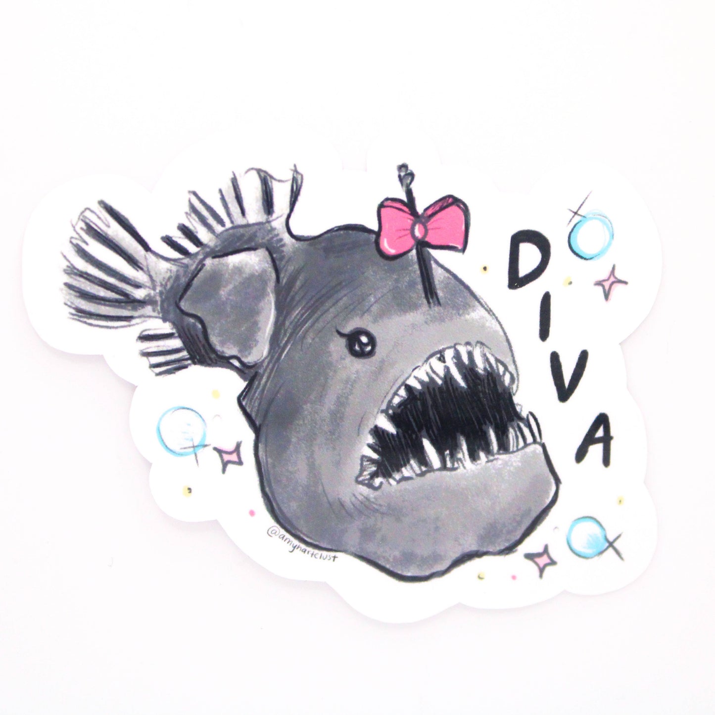 Anglerfish Diva Vinyl Sticker