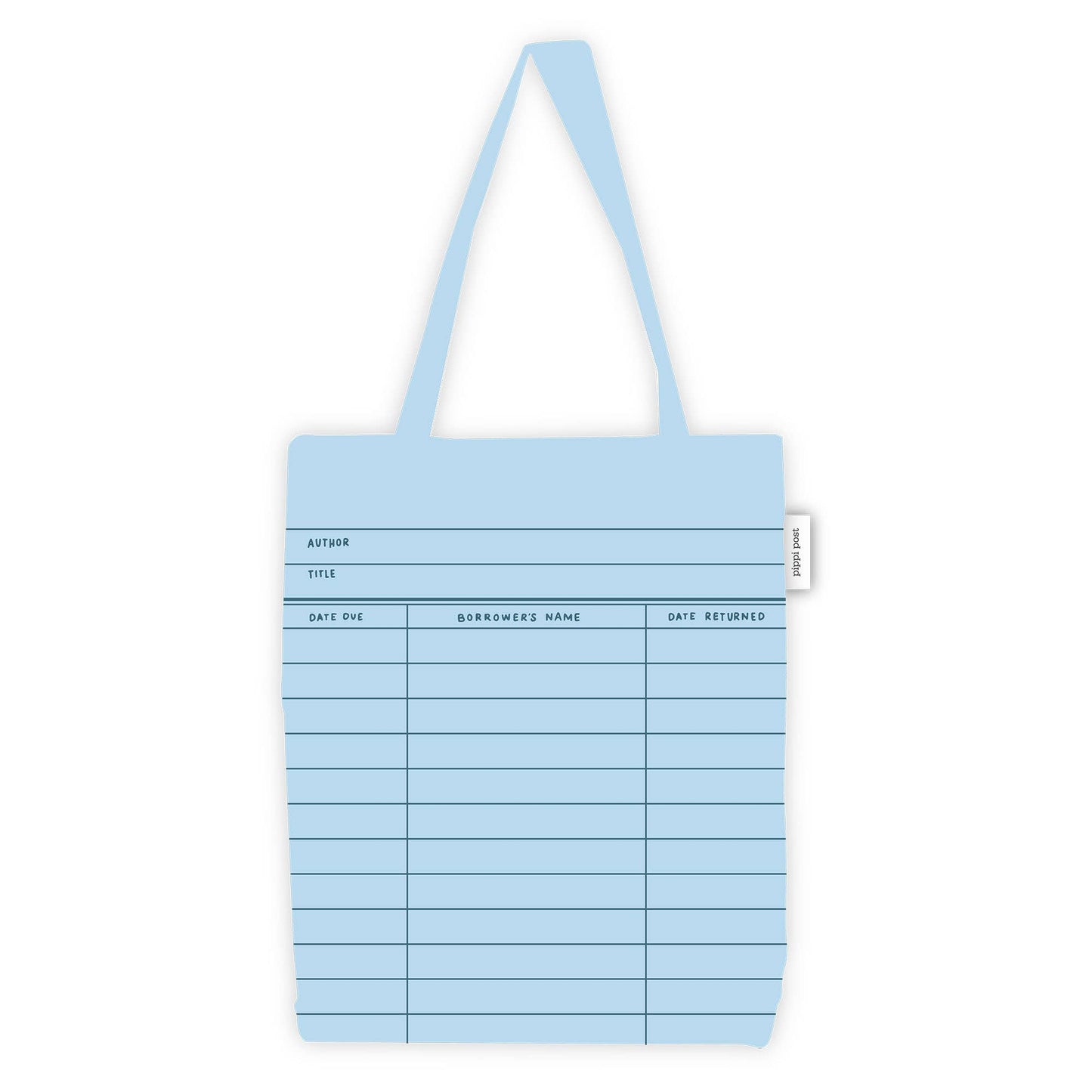 Tote Bag - Sky Blue Library Card Foldable