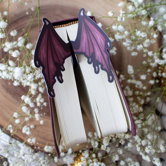 3D Dragon Wings Bookmark - Maroon