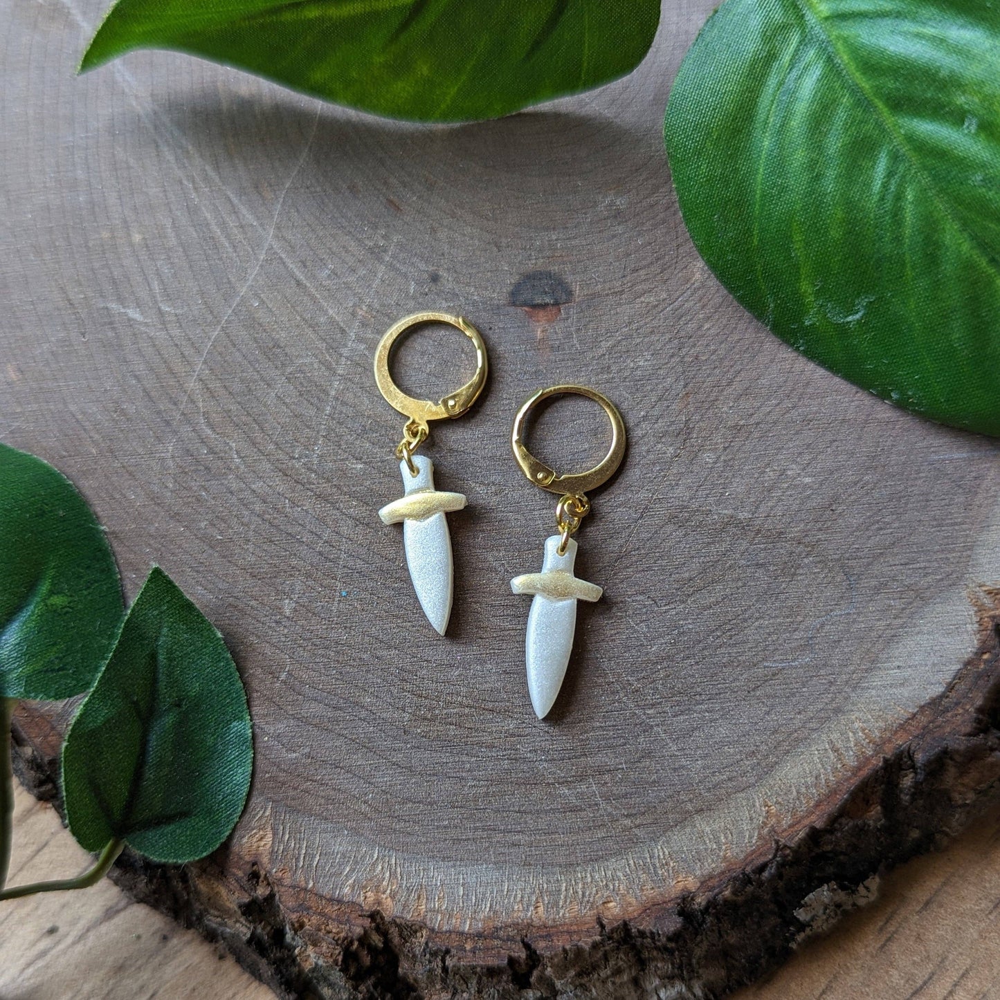 Earrings - Gold Dagger Huggie