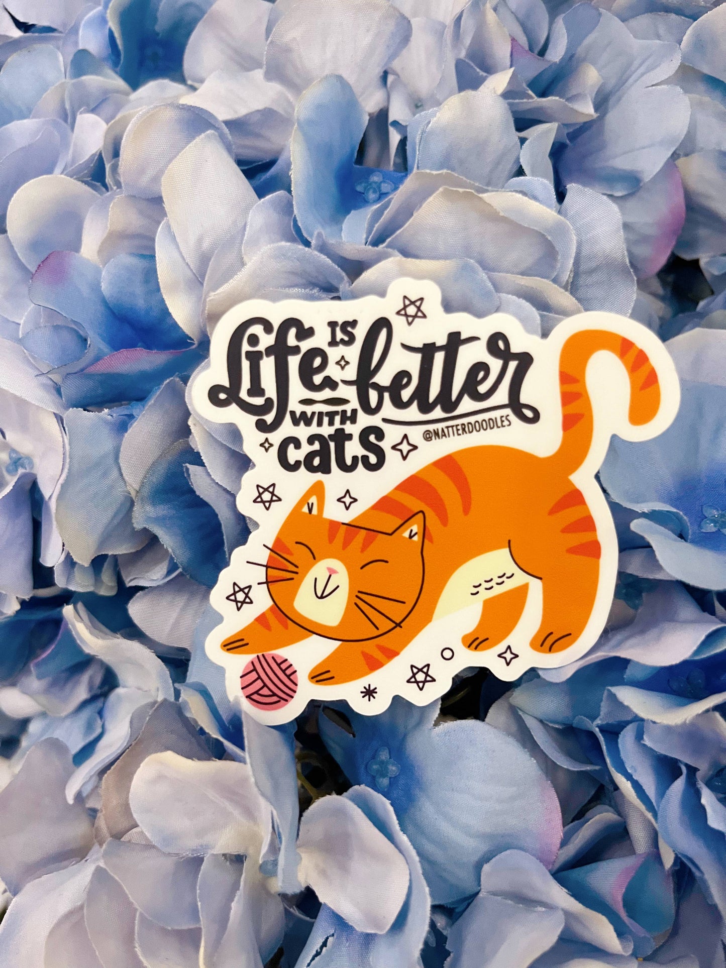 Life is Better with Cats Vinyl Waterproof Sticker