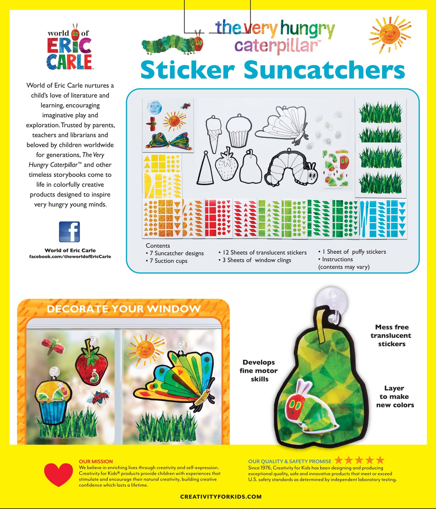 The Very Hungry Caterpillar Sticker Suncatchers Craft Kit