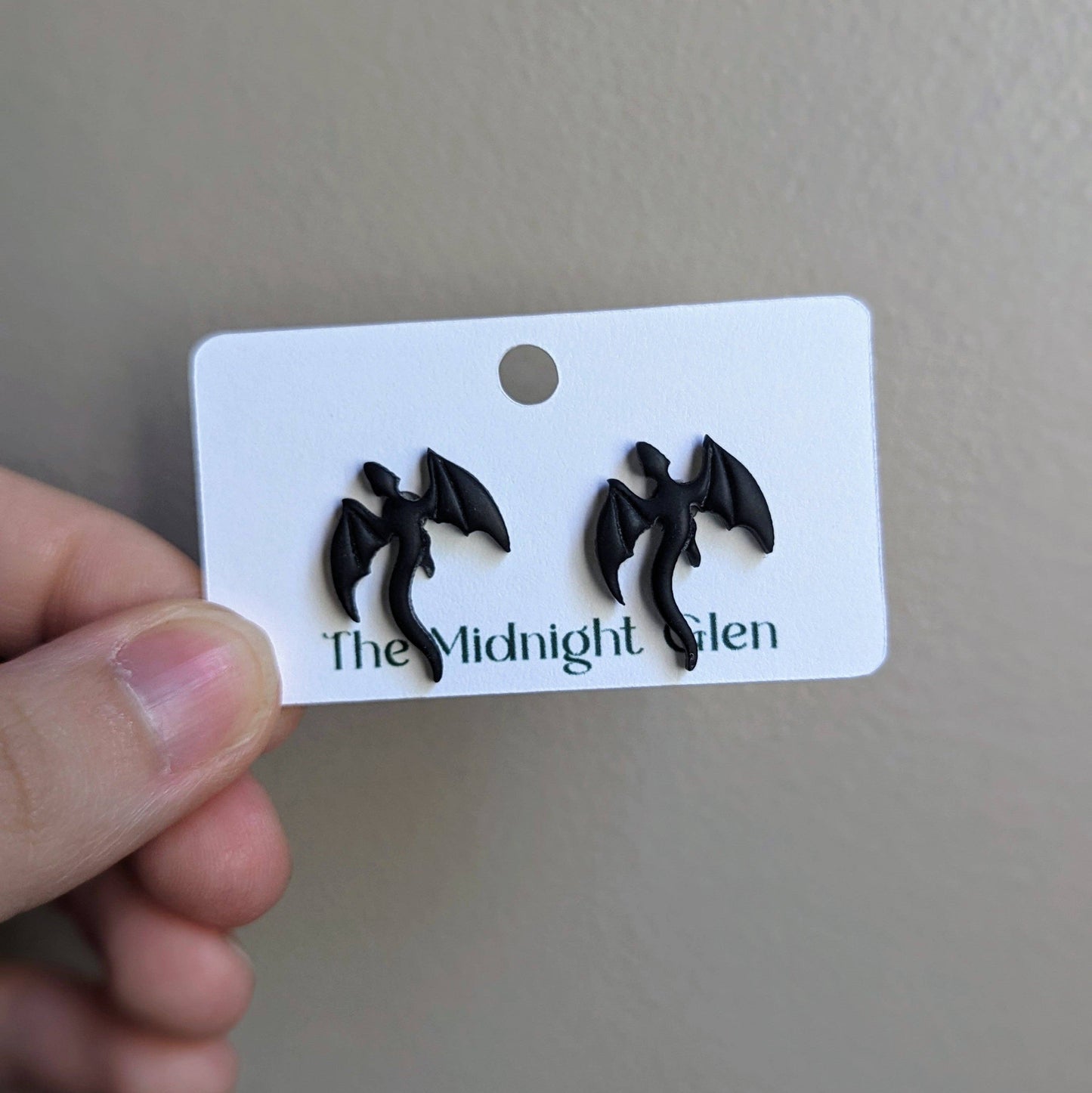 Earrings - Black Dragon Studs