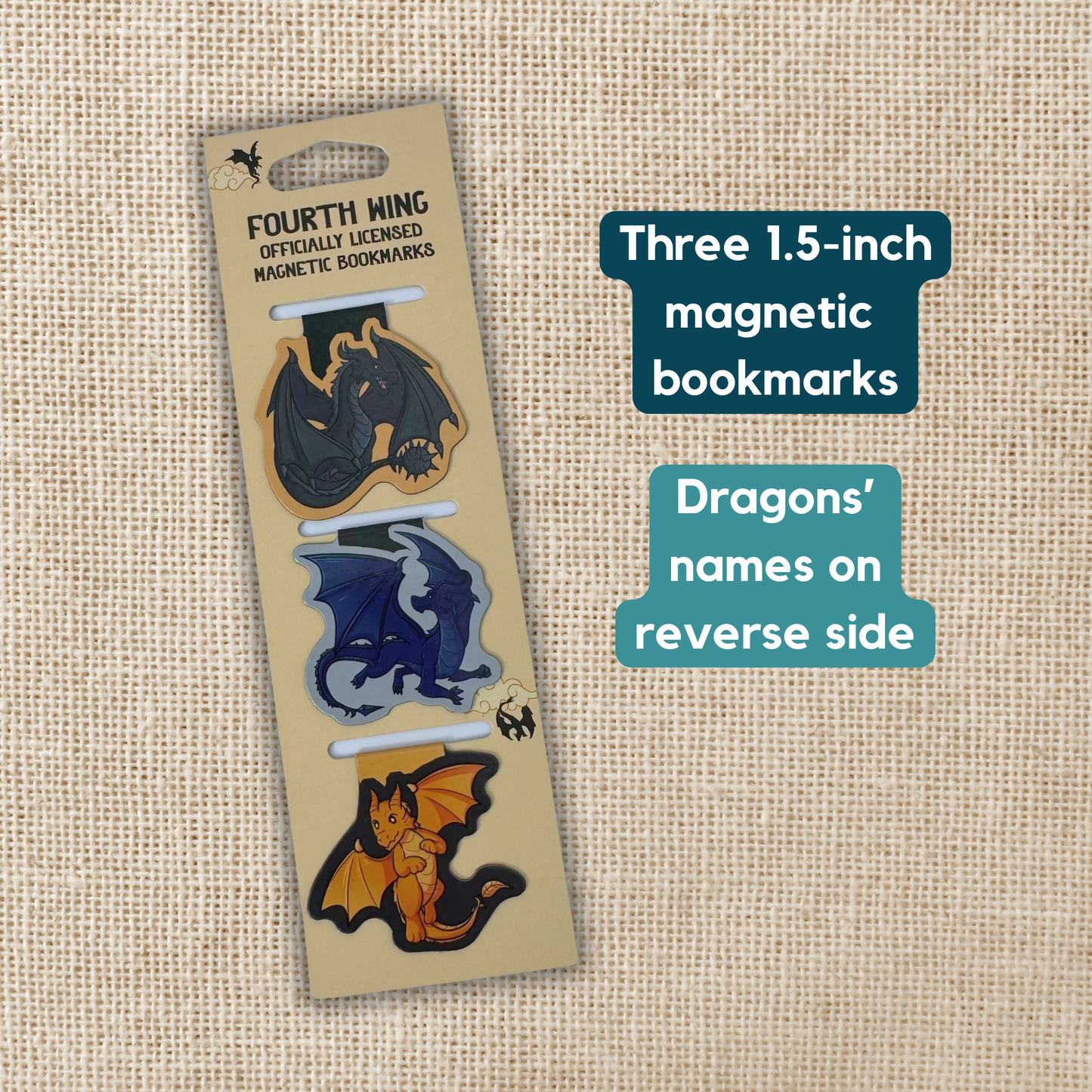 Magnetic Bookmark Set - Fourth Wing Dragons