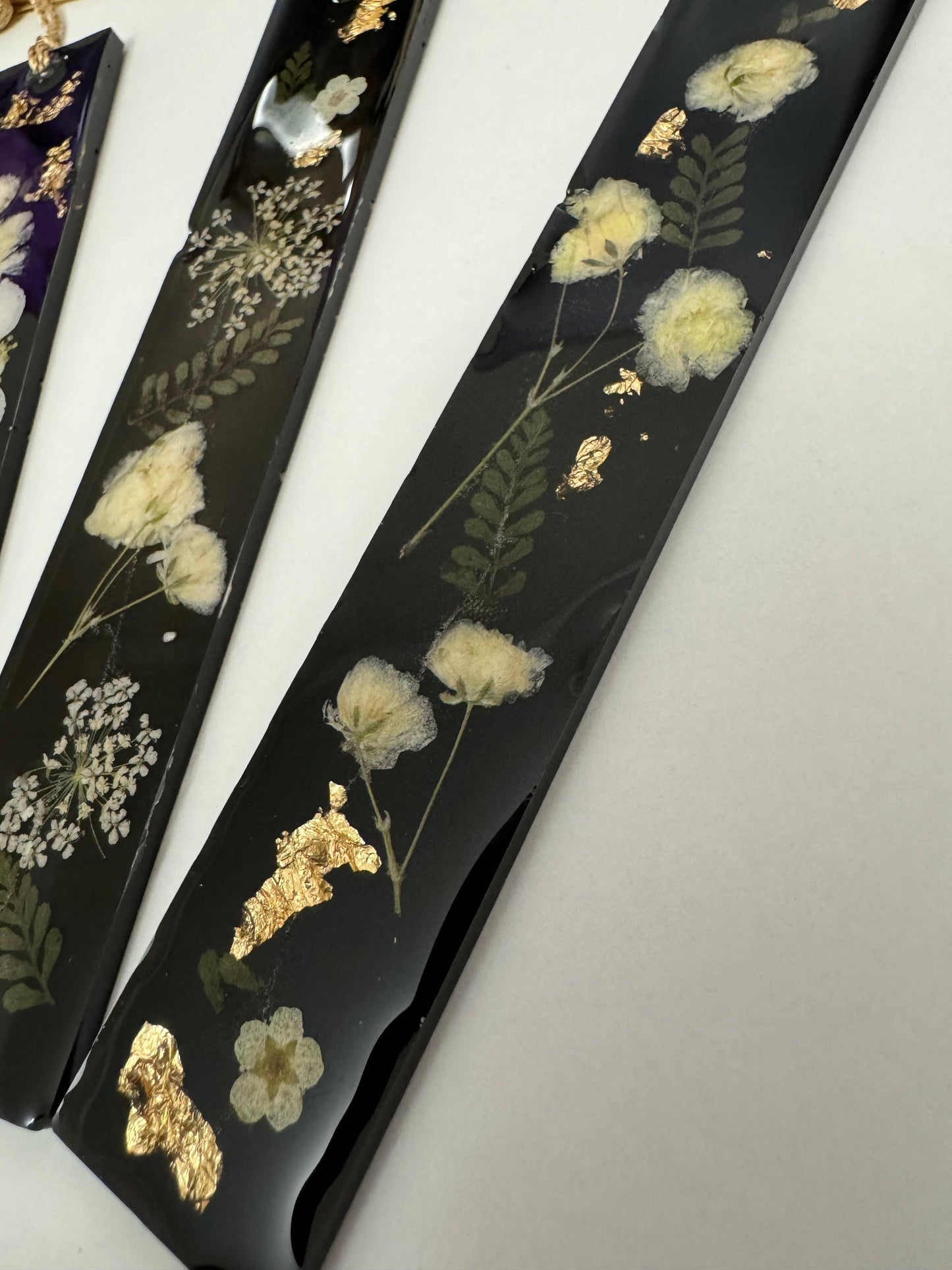 Black Vintage Floral Resin Bookmark