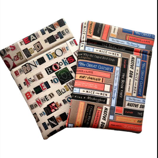 Book Sleeve - Book Nerd Vibes: Banned Book Stacks / Medium/ Paperback