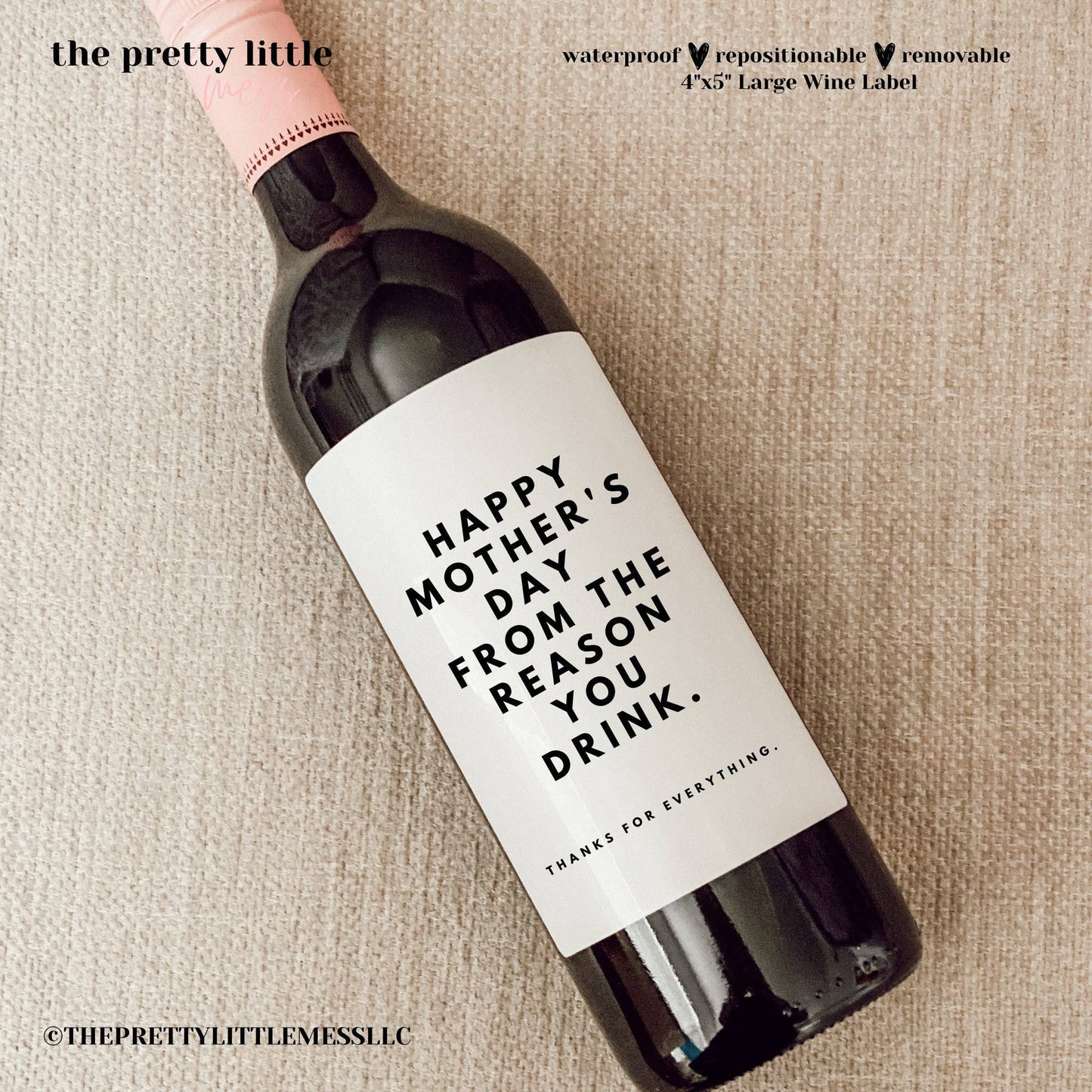 Wine Label - Happy Mother's Day from the Reason you Drink