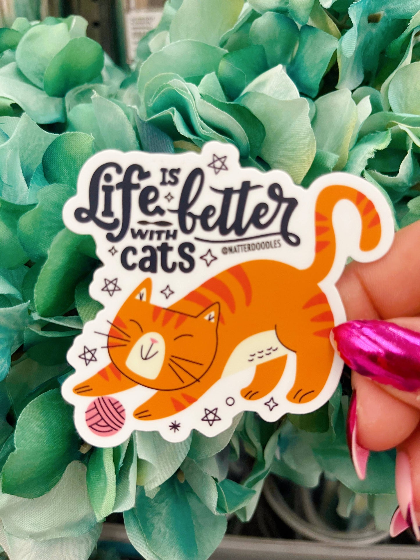 Life is Better with Cats Vinyl Waterproof Sticker