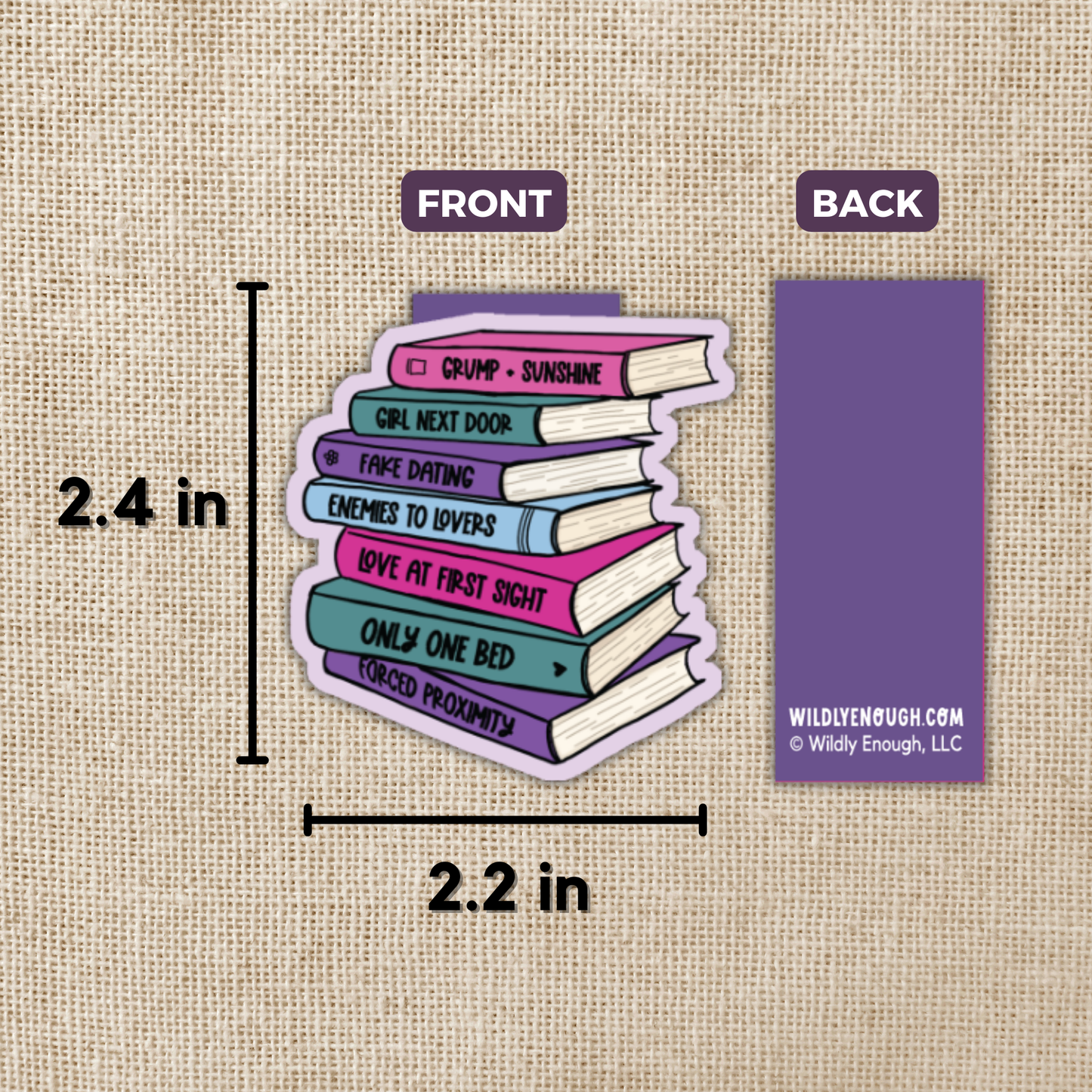 Magnetic Bookmark - Romance Tropes Book Stack