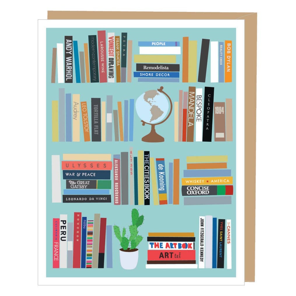 Greeting Card - Bookshelf Blank Card