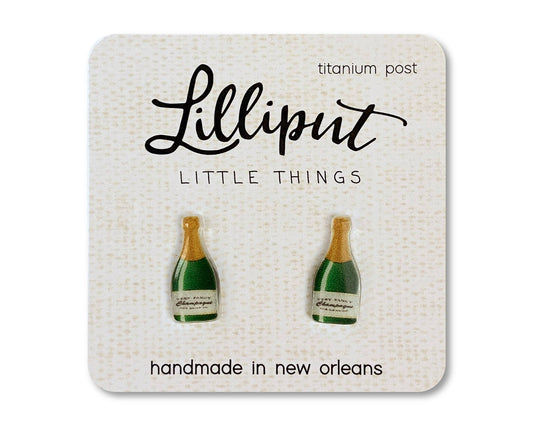 Earrings - Lilliput Champagne Bottle
